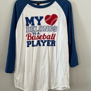 Sport-Tek Blue and White Baseball Graphic Kids Tee